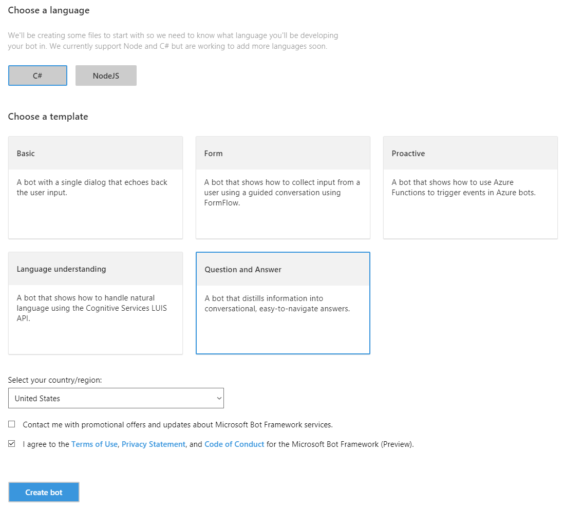 Create Question And Answer bot