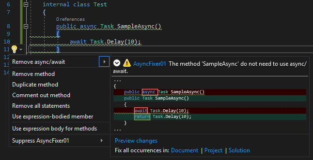 Roslyn analyzer