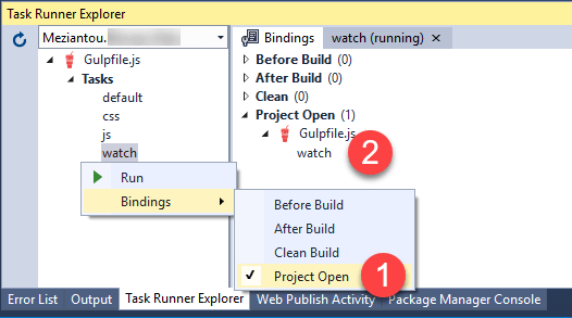 Add task runner binding